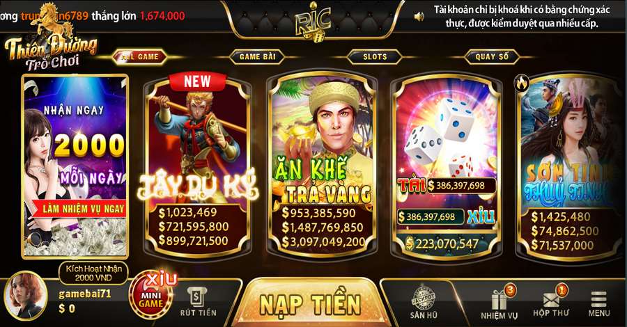 RICWIN - Cổng Game Uy tín Và Chất Lượng Với Mọi Dịch Vụ 2 Số lượng trò chơi tại cổng game luôn được cập nhật
