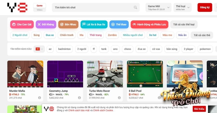 Cổng Game Y8 Với Nhiều Trò Chơi Giải Trí Đặc Sắc Nhất 3 Giao diện hút mắt toàn bộ người chơi